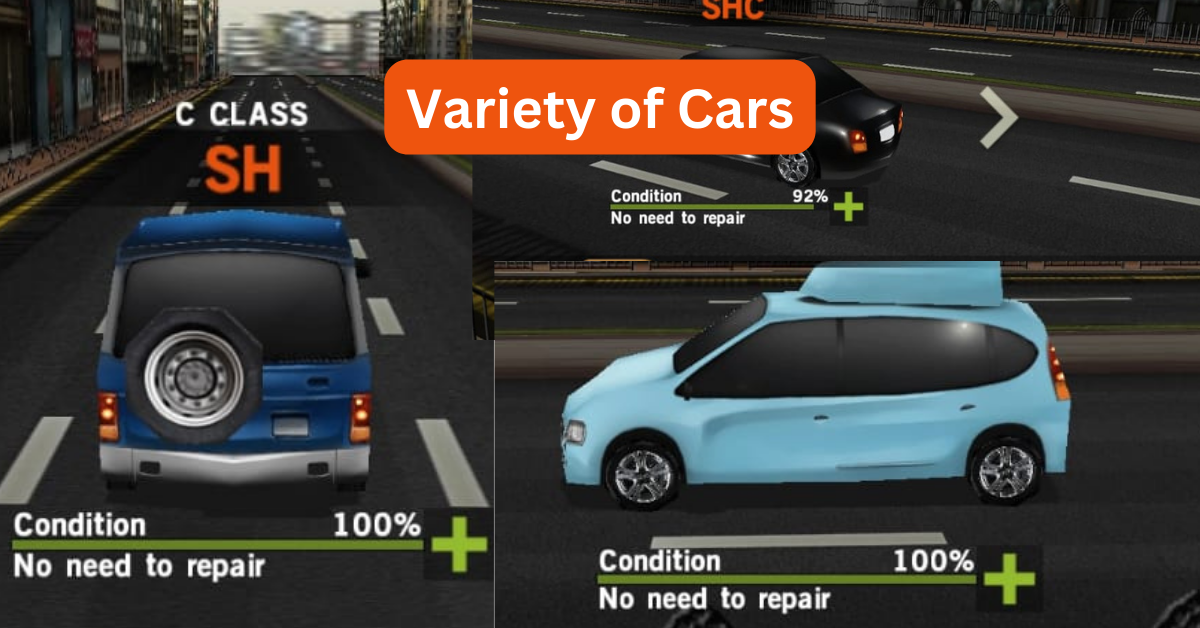 Variety of Cars in dr driving mod apk